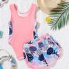 Traje de baño entero para niños cuk traje de baño de dos piezas con estampado de niña linda para mujer bañador tipo boxer para nadar natación infantil transfronteriza
