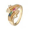 Anillo de color geométrico retro de Corea del Sur estilo INS coreano anillo cerrado estilo chica anillo de arcoíris de color caramelo