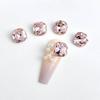 Hacha de uña larga estilo francés joyería de uña de diamante diamante al por mayor cristal brillante con forma de diamante de fondo puntiagudo rosa cuadrado grueso broca para uñas