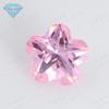 Huagang Gem Pentagonal Ameixa Flor Rosa Zircão Pedra Nua Pedra Artificial Branca CZ Gem Anel Joias Pedra Principal Diamante