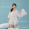Verano Nuevo Cuello en V Tulipán Estilo Pure Lust Pijama de Seda de Hielo para Mujer Estilo Caliente de Celebridad de Internet Se Puede Usar Afuera Ropa de Casa para Mujer