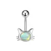 Nuevo Anillo de Ombligo Mariposa Pequeña con Goteo de Aceite Corazón de Chica Mariposa Diamante Acero Inoxidable Joyería de Piercing Clavo de Ombligo