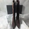 Botas Altas Chuyuji con Cremallera Lateral, Tacones Altos de Punta Fina Estilo Retro Británico Adelgazante Francés, Nuevas Botas Altas para Mujer Otoño/Invierno 2026