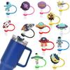 Nuevo Tema Espacial Tapa de Silicona para Popote Cubierta para Popote Cubierta Protectora Taza de Agua DIY Decorativa a Prueba de Polvo Tapón para Popote Venta al por Mayor