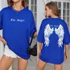 Camiseta de Mujer con Alas Gigantes de Ángel Oscuro Sprint Moda Casual Camiseta Linda Divertida Manga Corta Transpirable Camiseta de Cuadros