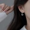Elegantes Accesorios para Orejas de Moda Francesa para Mujer Estilo Frío Pequeños Aretes de Diamante Brillante Pendientes Geométricos de Círculo Grande Elegantes