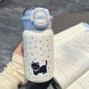 Taza térmica de gatito con punta de onda, gran capacidad, de acero inoxidable 316, con tubo de succión para niños, taza de agua de alto valor de color para estudiantes