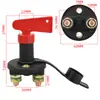 Interruptor de desconexión de batería de coche M10 con llave y juego de accesorios de cubierta protectora, interruptor aislador de batería de doble poste de cobre de 2 orificios