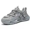Zapatos de Moda para Hombre Estilo Coreano Color Sólido Suela Gruesa Zapatos de Papá Malla Transpirable para Exteriores Tenis Diseño Estudiantil Tendencia Zapatos para Hombre