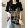 Camiseta de Manga Corta con Retazos Elegante para Mujer, Diseño Nuevo de Verano 2026, Oculta el Vientre, Adelgazante y Versátil