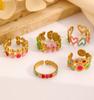 Pulsera con anillo de metal exagerado retro transfronterizo europeo y americano para mujer, con personalidad de nicho y apertura geométrica irregular