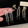 Pendientes Minimalistas con Borlas Largas para Mujer, Pendientes de Botón con Lazo de Lujo Minimalista de Nicho de Gama Alta, Selección de Influencers