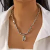 Collar Especial con Forma de Estilo Fresco Transfronterizo Europeo y Americano Cadena de Cuentas Ccb Asimétrica Retro Pulsera con Colgante de Diamante Regalo de Vacaciones