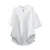 Nova Camiseta Casual Masculina de Manga Curta para o Verão de 2026 Estrutura Resistente de 240g Camiseta Pulôver Estilo Zíper para Homens