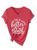 La vida es mejor en la estación independiente de Amazon eBay camiseta casual de moda para mujer de manga corta con cuello en V