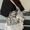Bolso tote de lentejuelas grandes de diseño nicho popular de este año 2024 moda casual nuevo estilo occidental de un hombro para llevar bajo el brazo para mujer