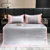 Conjunto de três peças de esteira de seda gelada lavada de alta qualidade, esteira de cama com sensação fria de verão, esteira dobrável dupla, esteira de ar condicionado de verão por atacado