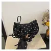 Bolso de Mano de Moda Tendencia Estilo Coreano de Lunares para Mujer Exquisito Dulce Versátil para el Trabajo Bolso de Hombro Único Elegante