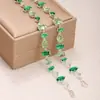 Pulsera de Circonia de Moda para Niñas, Joyería de Lujo Ligero y de Gama Alta, Joyería de Pulsera Verde Esmeralda, Joyería con Piedras Preciosas, Venta al por Mayor Transfronteriza