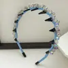 Tiara de Dentes Ondulados de Cristal Iridescente de Luxo Leve para Mulheres 2026 Elegante Temperamento Alta Tiara para Topo da Cabeça Faz o Rosto Parecer Menor Prendedor de Cabelo