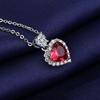 Nuevo collar de rubí con forma de corazón de océano para mujer, elegante collar con accesorios transfronterizos europeos y americanos, collar estilo Ins para mujer.