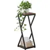 Estante para Plantas de 2 Niveles, Mesa Auxiliar Cuadrada Pequeña para Uso en Interiores del Hogar, Mesa de Centro de 32.5 Pulgadas de Alto, Soporte para Exhibición de Plantas en la Sala de Estar