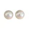 Pendientes Versátiles de Temperamento Retro Estilo Francés para Mujer para el Trabajo, Aretes Sencillos con Diseño de Perla Redonda Plana