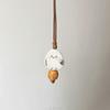 Collar de pájaro azul de otoño e invierno "Colección de poesía de aves". Diseño retro con un bonito nicho, hecho a mano, cadena de lana a juego.