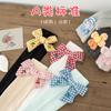 Calcetines de algodón peinado para niña, estilo princesa, con lazo, sin tacón, para otoño e invierno.