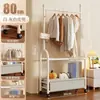 Simple estante móvil de doble capa, perchero de pie para dormitorio, perchero doméstico temporal, tendedero para pantalones, tendedero de balcón