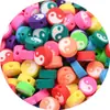 Fatias Coloridas de Argila Macia Desenhos Animados de Frutas Letras em Inglês Perfuradas Conjunto de Argila Macia Material de Argila Macia para Pulseira