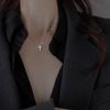 Collar de Plata Esterlina S925 con Cruz para Mujer 2025 Nuevo Popular Nicho Diseño de Lujo Accesible Cadena para Clavícula
