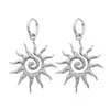 Collar Colgante de Sol Espiral Transfronterizo Europeo y Americano Estilo INS Pendientes de Moda Lujo Ligero Aleación de Zinc Chapado en Oro de 18k