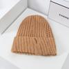 Gorro para Mujer Otoño e Invierno Gorro de Lana Tejida Grande Estilo Coreano con Orejeras Caliente Montículo de Luna Muestra Rostro Gorro Pequeño para el Frío