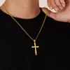 Collar OPK Amazon transfronterizo para hombre acero inoxidable personalidad tendencia de moda colgante de cruz collar de acero de titanio venta al por mayor