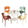 Cadeira de Plástico Doméstica Cadeira Moderna Simples para Mesa de Jantar Cadeira de Plástico Espessado com Chifre Cadeira de Lazer Nato com Encosto Cadeira para Negociação
