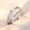 Anel Banhado a Prata Casal Wei Hua Anel Ornamento Feminino Anel de Casal Casamento Eterno para Homens e Mulheres Joias Coreanas Atacado