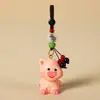 Novo Porquinho de Madeira Esculpida Chaveiro de Carro Pingente Artesanal de Madeira Corrente para Pendurar na Mochila Presente Delicado para Menina