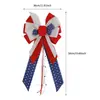 Nueva Corona de Flores de Lino Fino con Lazo de Estrella de Cinco Puntas para el Día de la Independencia Americana Transfronteriza Adorno Colgante para Fiesta Festiva