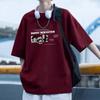 Diseño Sense Nicho Letra Estampada Top de Pareja Verano para Hombre Ins Camiseta de Algodón Puro Manga Corta 2024 Camiseta Estilo Hong Kong