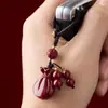 Chaveiro de cinábrio cru, cinábrio dourado-púrpura de alto teor, pingente de ano do zodíaco, acessório de bolsa, joia de presente, atacado e dropshipping