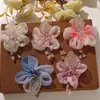 Atmósfera etérea estilo antiguo malla degradada rama de flor de cristal DIY pasador Hanfu chino accesorio para el cabello para mujer y accesorio para la cabeza