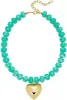 Collar Exagerado de Resina Acrílica Colorida Colgante de Corazón Hecho a Mano con Cuentas Cadena para Clavícula para Mujeres