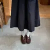 Sapatos femininos Mary Jane de tira cruzada e bico quadrado, scarpins baixos, novos 2026 retro outono flat slip-on preto