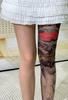 Tatuaje Floral en la Pierna Anti-Desgarro Verano Delgado 2025 Nueva Moda Tendencia Alta Elasticidad Chica Hot Pantimedias Florales para Pierna