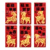 Al por mayor transfronterizo sobres rojos del Año de la Oveja nuevos sobres zodiacales con estampado en caliente sobres de dinero de la suerte de dibujos animados bolsas de sobres rojos de Año Nuevo personalizadas