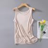 Chaleco de seda para hombre holgado de verano sin mangas ropa interior talla grande chaqueta de punto de seda de alta gama chaleco de hombro ancho hombre