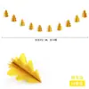 Guirnalda Creativa de 10 Árboles de Navidad de Papel 3D Cadena de Adornos Navideños Decoraciones Colgantes para Fiestas Suministros para Decoración de Pared y Techo
