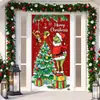 Decoración de Cubierta de Puerta de Navidad Tela Colgante Monstruo Peludo Verde Cubierta de Puerta Grinch Cortina de Puerta Grinch de Navidad Tapiz de Año Nuevo Juego de Puerta Fondo