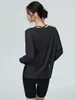 Cubierta deportiva holgada y casual para mujer, con dobladillo dividido, camiseta ligera y transpirable, adecuada para yoga, entrenamiento de fitness y como capa exterior